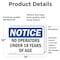 Signmission No Operators Under 18 Years Of Age OSHA Notice Sign, Vinyl Decal, 14in W x 10in L, 2PK OS-2PACK-NS-D-1014-L-16153 - alternate 4